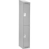 Casiers Clean Line, 2 niveaux, 12" x 18" x 78", Acier, Gris, Rivet (assembl&eacute;) NRZ Safety Inc.