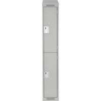 Casiers Clean Line, 2 niveaux, 12" x 18" x 78", Acier, Gris, Rivet (assembl&eacute;) NRZ Safety Inc.