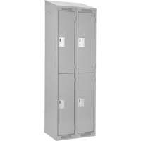 Clean Line Lockers, 2 -tier, Bank of 2, 24" x 18" x 78", Steel, Grey, Rivet (Assembled) NRZ Safety Inc.