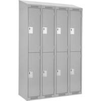 Clean Line Lockers, 2 -tier, Bank of 4, 48" x 18" x 78", Steel, Grey, Rivet (Assembled) NRZ Safety Inc.