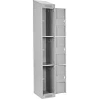 Clean Line Lockers, 3 -tier, Bank of 4, 48" x 18" x 78", Steel, Grey, Rivet (Assembled) NRZ Safety Inc.
