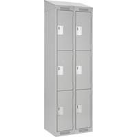 Clean Line Lockers, 3 -tier, Bank of 2, 24" x 18" x 78", Steel, Grey, Rivet (Assembled) NRZ Safety Inc.