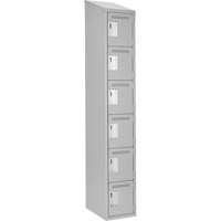 Clean Line Lockerette , 6 -tier, 12" x 18" x 78", Steel, Grey, Rivet (Assembled) NRZ Safety Inc.