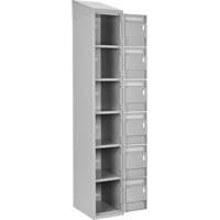 Clean Line Lockerette , 6 -tier, Bank of 4, 48" x 18" x 78", Steel, Grey, Rivet (Assembled) NRZ Safety Inc.