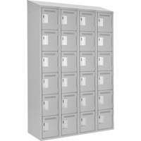 Clean Line Lockerette , 6 -tier, Bank of 4, 48" x 18" x 78", Steel, Grey, Rivet (Assembled) NRZ Safety Inc.