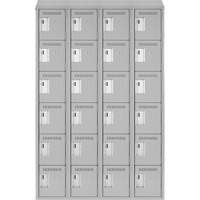 Clean Line Lockerette , 6 -tier, Bank of 4, 48" x 18" x 78", Steel, Grey, Rivet (Assembled) NRZ Safety Inc.