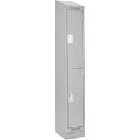 Casiers Clean Line, 2 niveaux, 12" x 18" x 82", Acier, Gris, Rivet (assembl&eacute;) NRZ Safety Inc.