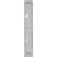 Casiers Clean Line, 2 niveaux, 12" x 18" x 82", Acier, Gris, Rivet (assembl&eacute;) NRZ Safety Inc.