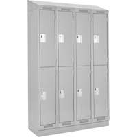 Clean Line Lockers, 2 -tier, Bank of 4, 48" x 18" x 82", Steel, Grey, Rivet (Assembled) NRZ Safety Inc.