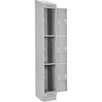Clean Line Lockers, 3 -tier, Bank of 4, 48" x 18" x 82", Steel, Grey, Rivet (Assembled) NRZ Safety Inc.
