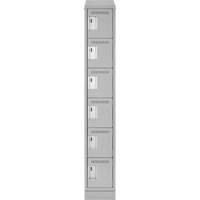 Clean Line Lockerette, 6 -tier, 12" x 18" x 82", Steel, Grey, Rivet (Assembled) NRZ Safety Inc.