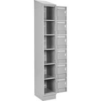 Clean Line Lockerette, 6 -tier, Bank of 4, 48" x 18" x 82", Steel, Grey, Rivet (Assembled) NRZ Safety Inc.