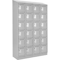 Clean Line Lockerette, 6 -tier, Bank of 4, 48" x 18" x 82", Steel, Grey, Rivet (Assembled) NRZ Safety Inc.