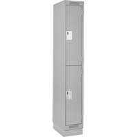 Clean Line Lockers, 2 -tier, 12" x 18" x 76", Steel, Grey, Rivet (Assembled) NRZ Safety Inc.