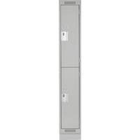 Clean Line Lockers, 2 -tier, 12" x 18" x 76", Steel, Grey, Rivet (Assembled) NRZ Safety Inc.