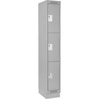 Casiers Clean Line, 3 niveaux, 12" x 18" x 76", Acier, Gris, Rivet (assembl&eacute;) NRZ Safety Inc.