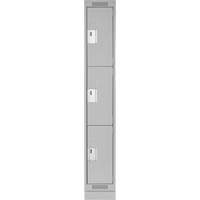 Casiers Clean Line, 3 niveaux, 12" x 18" x 76", Acier, Gris, Rivet (assembl&eacute;) NRZ Safety Inc.