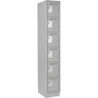 Clean Line Lockerette, 6 -tier, 12" x 18" x 76", Steel, Grey, Rivet (Assembled) NRZ Safety Inc.
