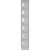 Clean Line Lockerette, 6 -tier, 12" x 18" x 76", Steel, Grey, Rivet (Assembled) NRZ Safety Inc.