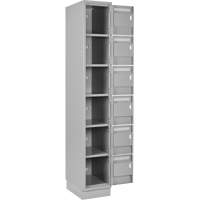 Clean Line Lockerette, 6 -tier, Bank of 4, 48" x 18" x 76", Steel, Grey, Rivet (Assembled) NRZ Safety Inc.