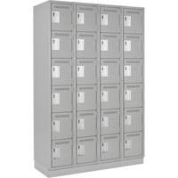Clean Line Lockerette, 6 -tier, Bank of 4, 48" x 18" x 76", Steel, Grey, Rivet (Assembled) NRZ Safety Inc.