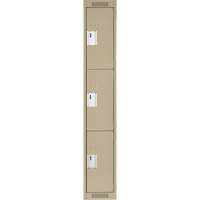 Casiers Clean Line, 3 niveaux, 12" x 18" x 72", Acier, Beige, Rivet (assembl&eacute;) NRZ Safety Inc.