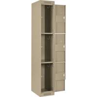Clean Line Lockers, 3 -tier, Bank of 4, 48" x 18" x 72", Steel, Beige, Rivet (Assembled) NRZ Safety Inc.