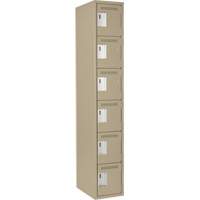 Petits casiers Clean Line, 6 niveaux, 12" x 18" x 72", Acier, Beige, Rivet (assembl&eacute;) NRZ Safety Inc.
