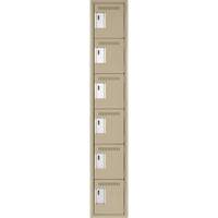 Petits casiers Clean Line, 6 niveaux, 12" x 18" x 72", Acier, Beige, Rivet (assembl&eacute;) NRZ Safety Inc.