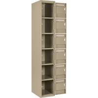 Petits casiers Clean Line, 6 niveaux, Bloc de 4, 48" x 18" x 72", Acier, Beige, Rivet (assembl&eacute;) NRZ Safety Inc.