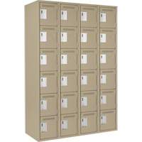 Petits casiers Clean Line, 6 niveaux, Bloc de 4, 48" x 18" x 72", Acier, Beige, Rivet (assembl&eacute;) NRZ Safety Inc.