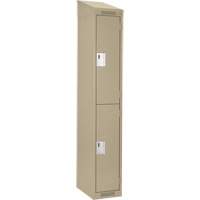 Clean Line Lockers, 2 -tier, 12" x 18" x 78", Steel, Beige, Rivet (Assembled) NRZ Safety Inc.