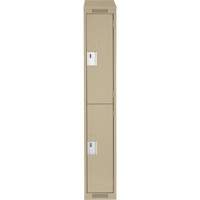 Clean Line Lockers, 2 -tier, 12" x 18" x 78", Steel, Beige, Rivet (Assembled) NRZ Safety Inc.