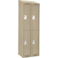 Clean Line Lockers, 2 -tier, Bank of 2, 24" x 18" x 78", Steel, Beige, Rivet (Assembled) NRZ Safety Inc.