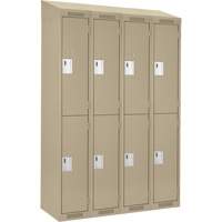 Clean Line Lockers, 2 -tier, Bank of 4, 48" x 18" x 78", Steel, Beige, Rivet (Assembled) NRZ Safety Inc.