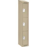 Clean Line Lockers, 3 -tier, 12" x 18" x 78", Steel, Beige, Rivet (Assembled) NRZ Safety Inc.