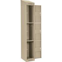 Clean Line Lockers, 3 -tier, Bank of 4, 48" x 18" x 78", Steel, Beige, Rivet (Assembled) NRZ Safety Inc.