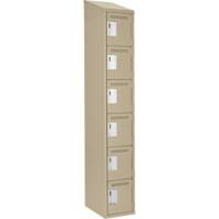 Clean Line Lockerette, 6 -tier, 12" x 18" x 78", Steel, Beige, Rivet (Assembled) NRZ Safety Inc.