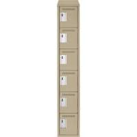 Clean Line Lockerette, 6 -tier, 12" x 18" x 78", Steel, Beige, Rivet (Assembled) NRZ Safety Inc.