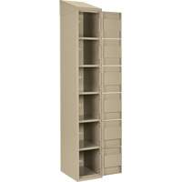 Clean Line Lockerette, 6 -tier, Bank of 4, 48" x 18" x 78", Steel, Beige, Rivet (Assembled) NRZ Safety Inc.