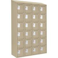Clean Line Lockerette, 6 -tier, Bank of 4, 48" x 18" x 78", Steel, Beige, Rivet (Assembled) NRZ Safety Inc.