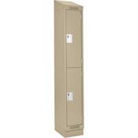 Casiers Clean Line, 2 niveaux, 12" x 18" x 82", Acier, Beige, Rivet (assembl&eacute;) NRZ Safety Inc.
