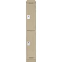 Casiers Clean Line, 2 niveaux, 12" x 18" x 82", Acier, Beige, Rivet (assembl&eacute;) NRZ Safety Inc.