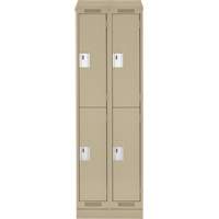 Clean Line Lockers, 2 -tier, Bank of 2, 24" x 18" x 82", Steel, Beige, Rivet (Assembled) NRZ Safety Inc.