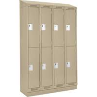 Clean Line Lockers, 2 -tier, Bank of 4, 48" x 18" x 82", Steel, Beige, Rivet (Assembled) NRZ Safety Inc.