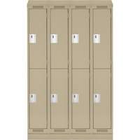Clean Line Lockers, 2 -tier, Bank of 4, 48" x 18" x 82", Steel, Beige, Rivet (Assembled) NRZ Safety Inc.
