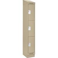 Casiers Clean Line, 3 niveaux, 12" x 18" x 82", Acier, Beige, Rivet (assembl&eacute;) NRZ Safety Inc.