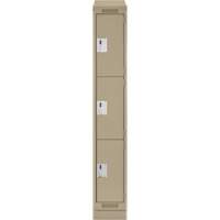 Casiers Clean Line, 3 niveaux, 12" x 18" x 82", Acier, Beige, Rivet (assembl&eacute;) NRZ Safety Inc.