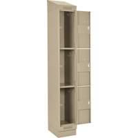 Clean Line Lockers, 3 -tier, Bank of 4, 48" x 18" x 82", Steel, Beige, Rivet (Assembled) NRZ Safety Inc.