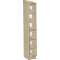 Clean Line Lockerette , 6 -tier, 12" x 18" x 82", Steel, Beige, Rivet (Assembled) NRZ Safety Inc.